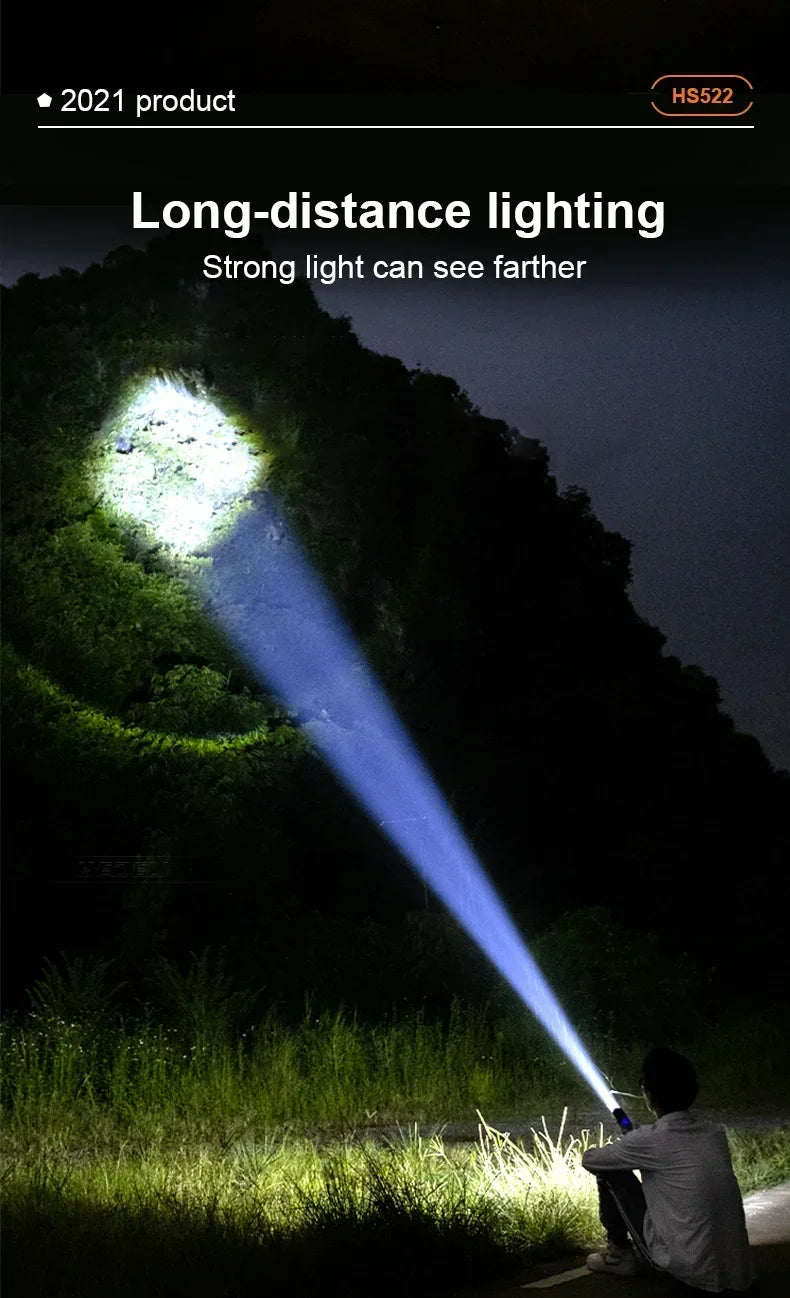 Most Powerful LED Flashlight USB Rechargeable Torch Light High Power Flashlight Tactical Lantern Long Shot Hand Lamp For Camping