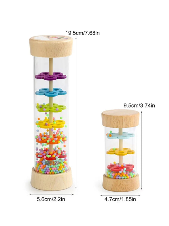 Montessori  Baby Rain Stick Rainbow Hourglass Rain Music Rattle Baby Educational Toy Rainmaker Montessori Sensory Toys for Kids