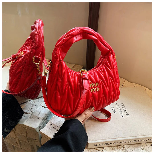 Thread Hobos Tote Bag Shoulder Crossbody Bags for Women Handbag and Purses 2024 New Ladies Messenger Bags Trendy Designer