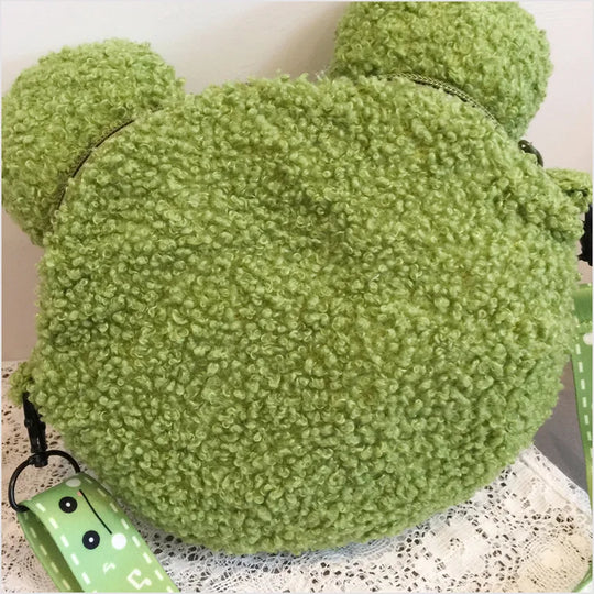 Cute Frog Plush Bag Toys Stuffed Animals Doll CrossBody Shoulder Bag Backpack Coin Purse Wallet Pouch Children Girls Boys Gift