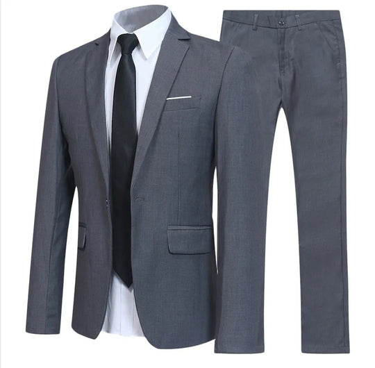 Men Blazers Sets 2 Pieces Wedding Elegant Formal 3 Suits Full Business Korean 2023 Pants Blue Coats Jackets Luxury