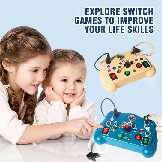 Children's Puzzle Busy Board Early Education Toys Buttons Switches Socket Led Lights Analog Circuit Board Sensory Toys for Baby