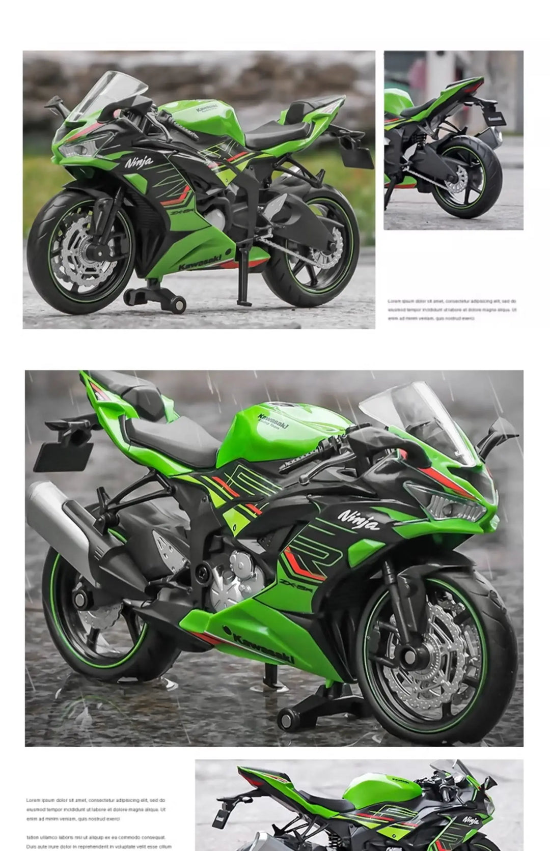 1/12 Kawasaki Ninja ZX-6R Motorcycle Toy 1:12 RMZ City Diecast Model Super Sport Miniature Collection Gift For Boy Children Kid