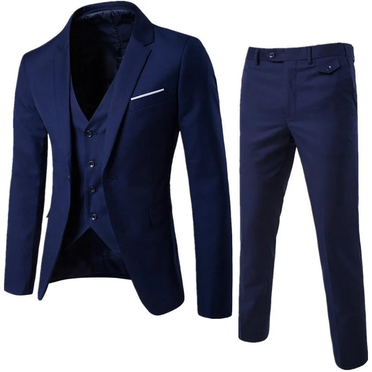 Men Blazers Sets 2 Pieces Wedding Elegant Formal 3 Suits Full Business Korean 2023 Pants Blue Coats Jackets Luxury