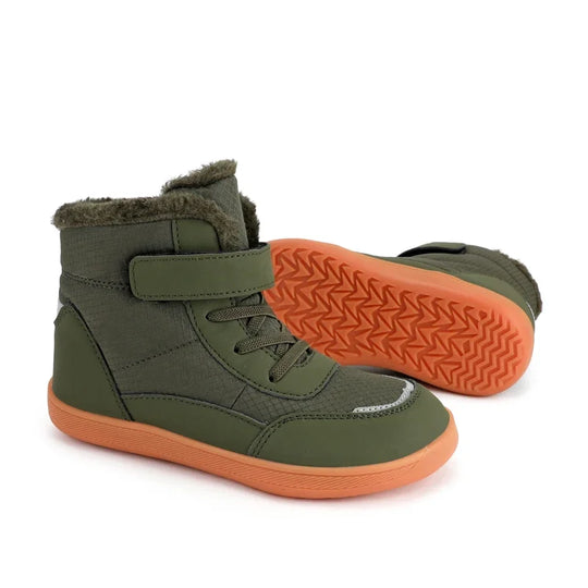 Suitable for small/middle children's wide-foot warm cotton boots for boys and girls barefoot snow boots 2024 winter