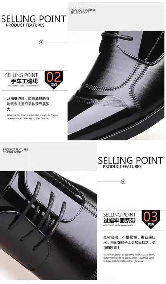 New Leather Shoes Men Lace Up Formal Dress Shoes Luxury Business Oxford Male Office Wedding Dress Shoes Footwear Mocassin Homme