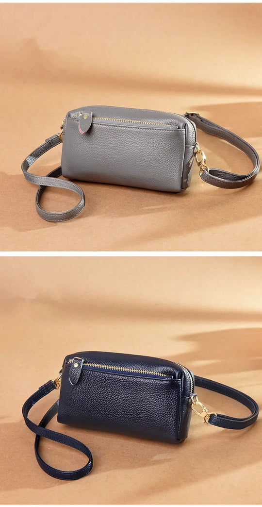 Genuine Leather Women's Shoulder Bag 2023 New Trend Fashion Minimalist Small Bag Wholesale Horizontal Crossbody Mobile Phone Bag