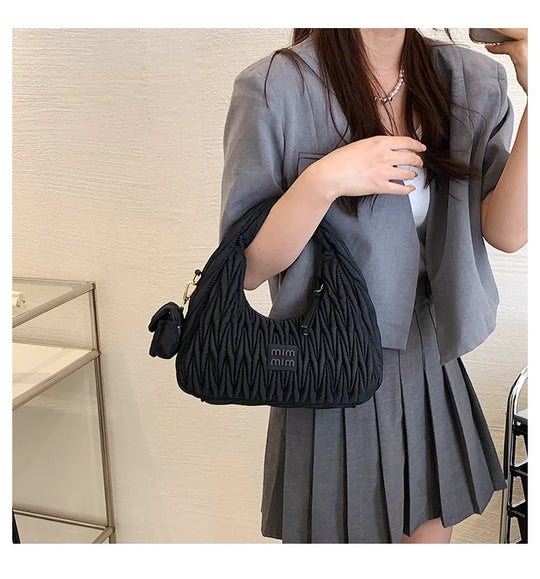 Fashion Trend Women Bags Clutch Designer Pleated Underarm Bags Soft leather Lady Shoulder Bag Summer Ladies Dinner Bags Handbags