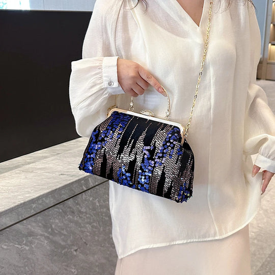 Luxury Fashion Sequined Evening Clutch Bags Women Chain Handbags Female Shoulder Messenger bag Glitter Clutch Purse Party bag