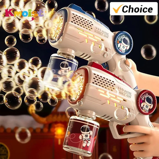 Astronaut Electric Soap Bubble Machine Automatic Bubbles Gun with Light Beach Outdoor Game Toys for Children Kids Birthday Gifts