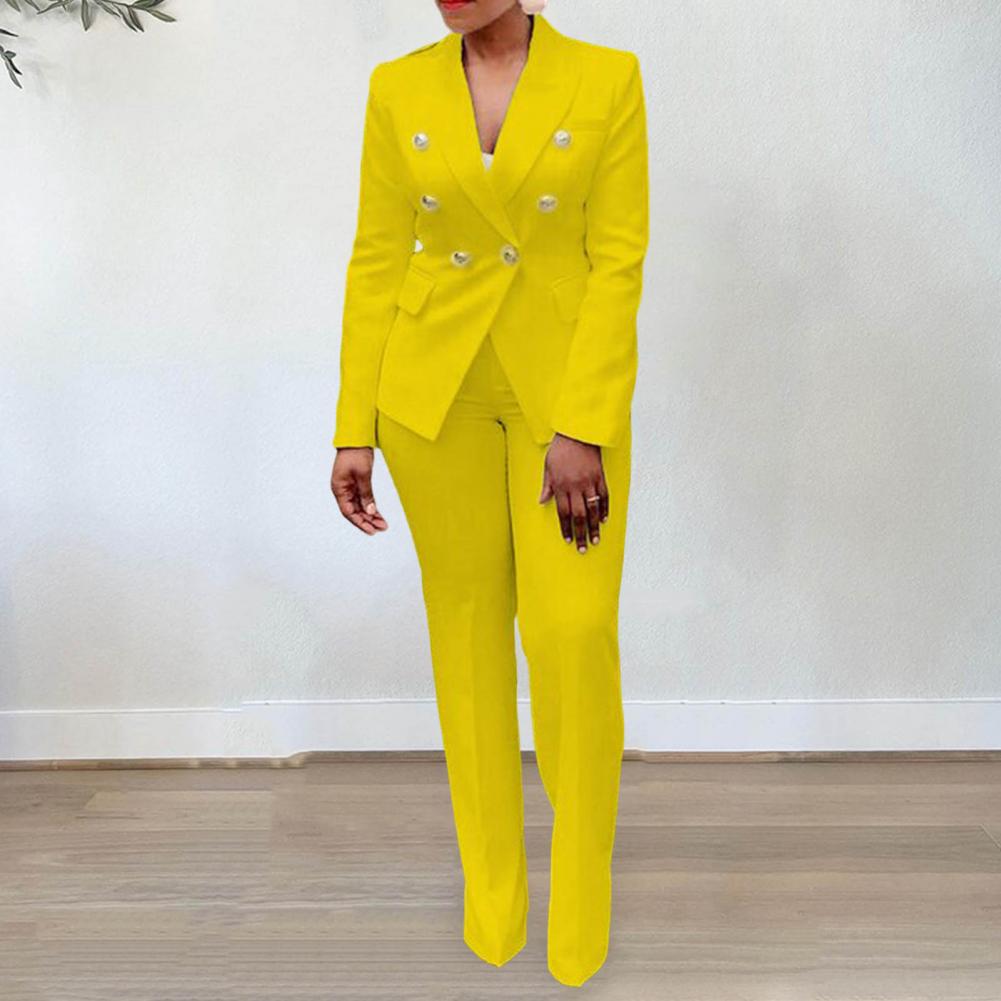 2022 Women's Elegant Casual Fashion 2 Piece Set Blazer + Pants Ladies Business Suits Office Wear Female Trouser Pant Suit