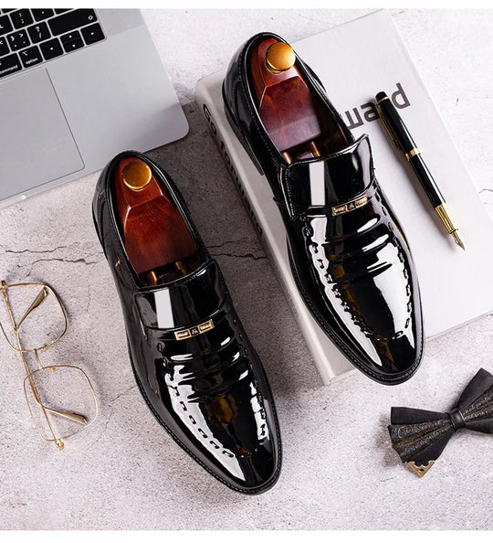 Patent Leather Men Dress Shoes Classic Formal Leather Shoes for Men Formal Office Work Shoes Men Party Oxfords Business Shoes