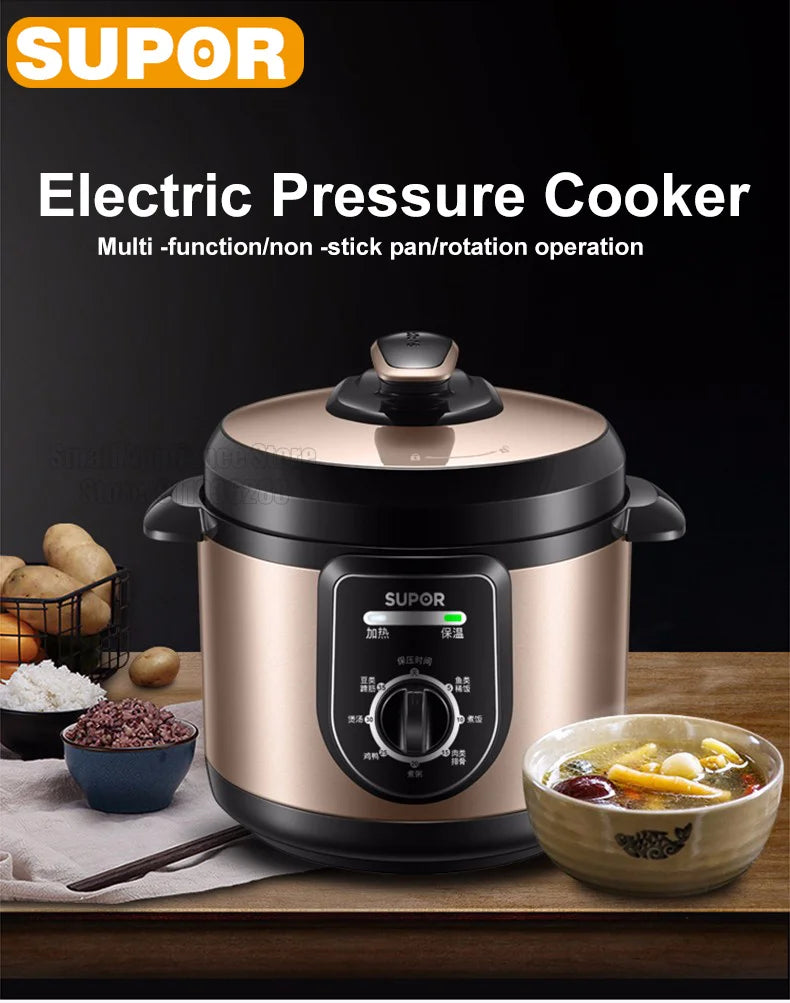 SUPOR Electric Pressure Cooker 4L Portable Rice Cooker For 1-8 People Household Electric Cooking Pot 220V Home Kitchen Appliance