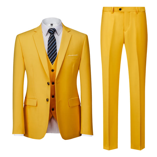 2023 Fashion Men's Casual Business Suit 3 Pieces Set / Male Dress Blazers Jacket Coat Blazers Trousers Pants Vest Waistcoat