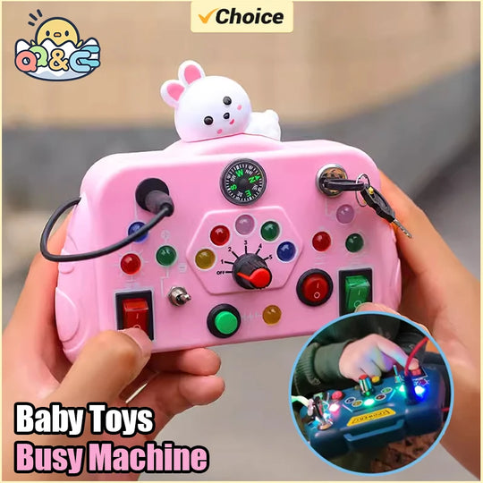 Children's Puzzle Busy Board Early Education Toys Buttons Switches Socket Led Lights Analog Circuit Board Sensory Toys for Baby