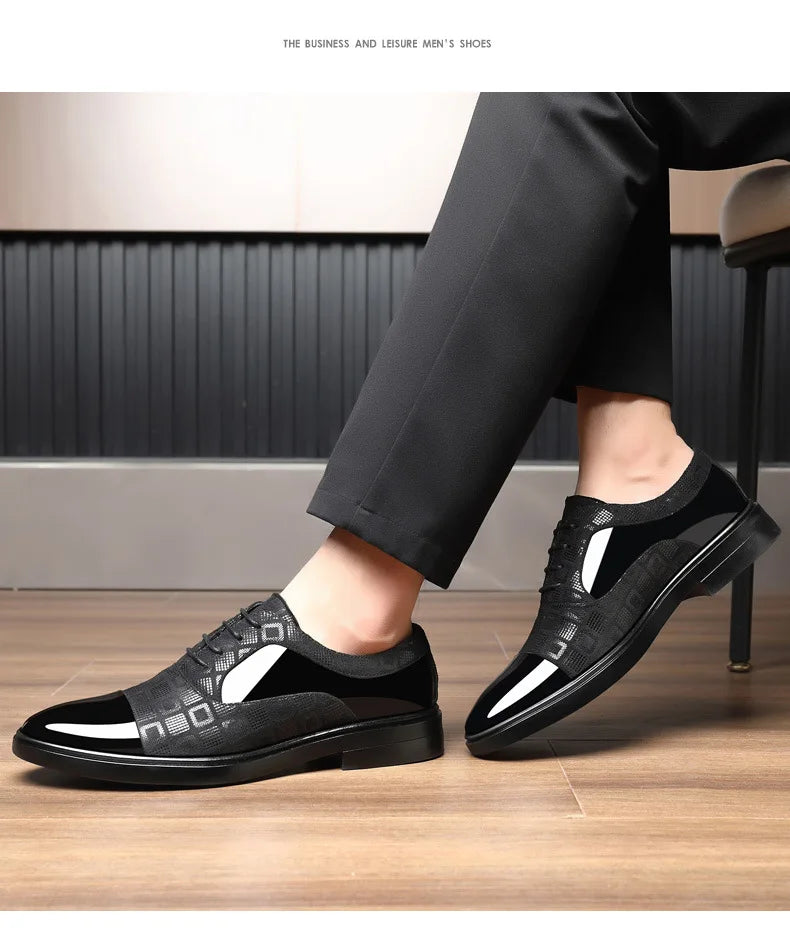 Luxury Dress Shoes for Men 2023 Spring Autumn Fashion Formal Suit Shoes Man Brand PU Leather Wedding Party Style Susiness Shoes