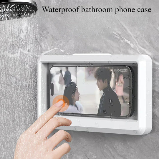 Bathroom Waterproof Phone Case Stand Shell Touch Screen Bath Watch Video Catch-up Drama Gadget Punch-free Kitchen Phone Stand