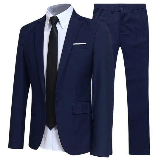 Men Blazers Sets 2 Pieces Wedding Elegant Formal 3 Suits Full Business Korean 2023 Pants Blue Coats Jackets Luxury