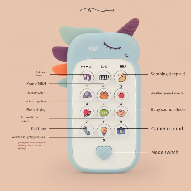 Baby Telephone Music Toy Sound Machine Kids Infant Early Educational Mobile Phone Gift