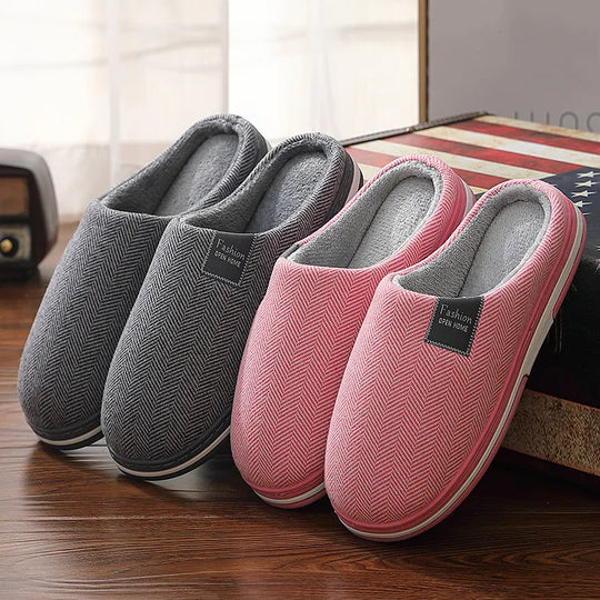 Big Size Men Winter Home Slippers Casual Shoes Women Soft Warm House Slides Indoor Bedroom Non Slip Flats Couples Floor Slipper