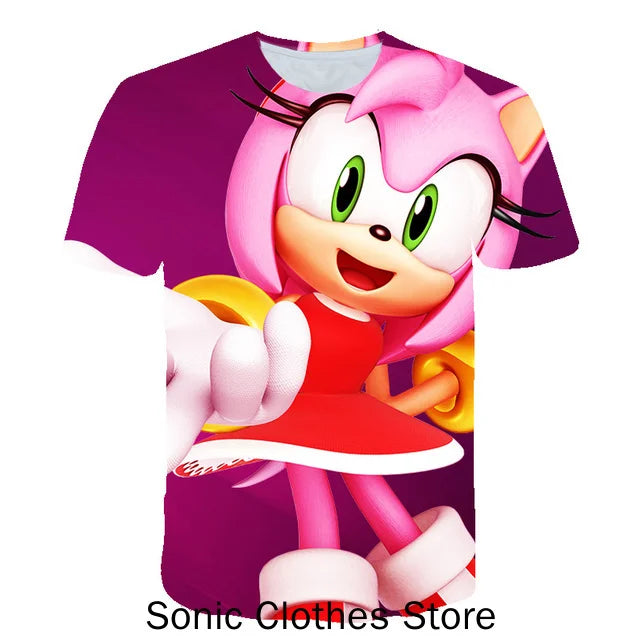 Summer Clothes For Kids New Anime Sonics T Shirt Kids Clothes Boys Cartoon Game Boys Clothes Boys Girls T-shirt Set Trucksuit