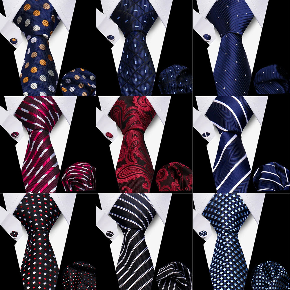 Elegant Ties For Men Gift Fashion Men Tie Set Striped Luxury Necktie