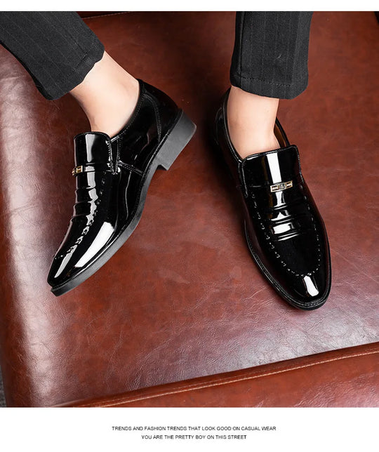 Patent Leather Men Dress Shoes Classic Formal Leather Shoes for Men Formal Office Work Shoes Men Party Oxfords Business Shoes