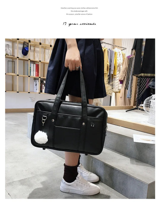 Women Harajuku Crossbody Bags Messenger PU Leather Shoulder Bag JK Messenger Bag Ladies Tote Bags Large Capacity Book Handbags