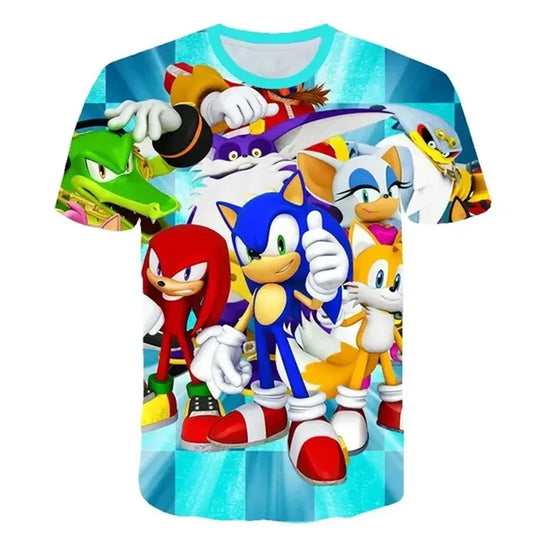 Summer Clothes For Kids New Anime Sonics T Shirt Kids Clothes Boys Cartoon Game Boys Clothes Boys Girls T-shirt Set Trucksuit