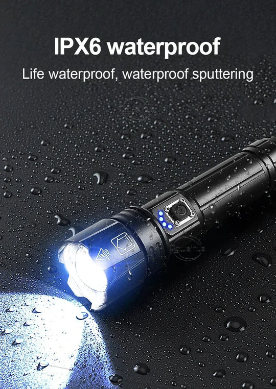 Most Powerful LED Flashlight USB Rechargeable Torch Light High Power Flashlight Tactical Lantern Long Shot Hand Lamp For Camping