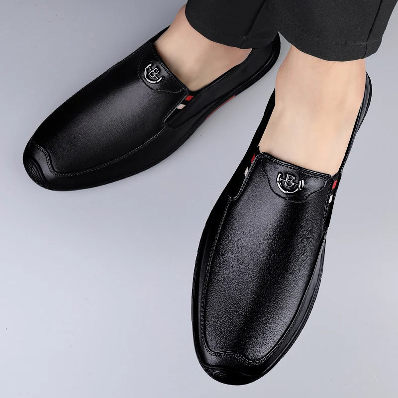 Luxury Brand Leather Loafers Slip on Breathable Comfortable Men Formal Moccasins Driving Shoes Men Casual Shoes Mens Dress Shoes