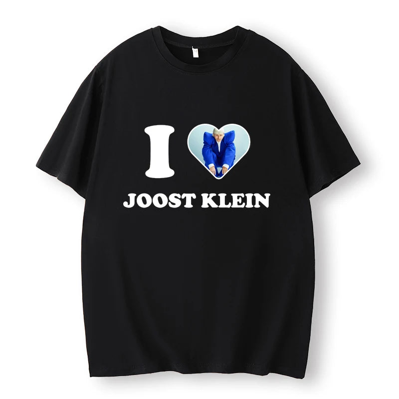 Y2k Summer Men's and Women's Hip Hop New Fashion T-Shirt I Love Joost Klein Retro Short Sleeve Clothing Classic Oversized Shirt