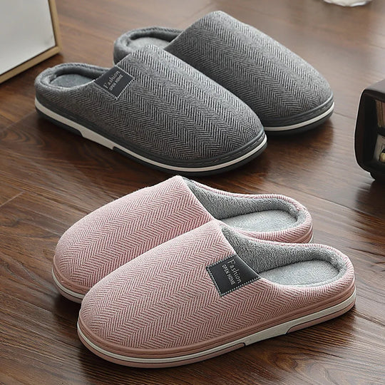 Big Size Men Winter Home Slippers Casual Shoes Women Soft Warm House Slides Indoor Bedroom Non Slip Flats Couples Floor Slipper