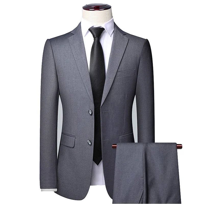 Men Suit For Wedding 3 Pieces 2 Sets Blazers Elegant Jackets Vest Pants Luxury Business Coats 2024 Formal Korean High Quality