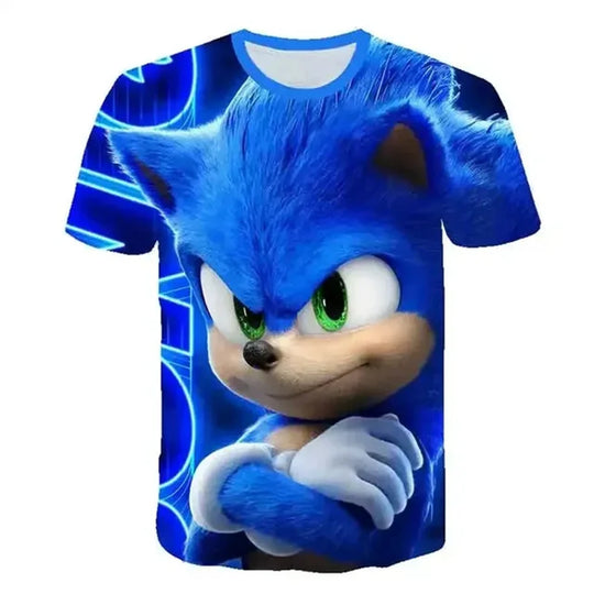 Summer Clothes For Kids New Anime Sonics T Shirt Kids Clothes Boys Cartoon Game Boys Clothes Boys Girls T-shirt Set Trucksuit