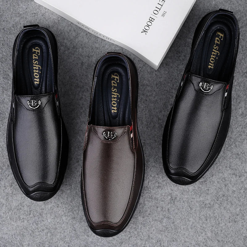 Luxury Brand Leather Loafers Slip on Breathable Comfortable Men Formal Moccasins Driving Shoes Men Casual Shoes Mens Dress Shoes