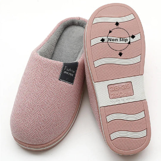 Big Size Men Winter Home Slippers Casual Shoes Women Soft Warm House Slides Indoor Bedroom Non Slip Flats Couples Floor Slipper