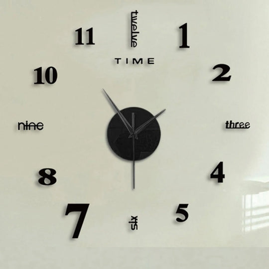 2024 New Creative Wall Clock Living Room DIY Wall Sticker Clock Mute Wall Clock Home Decorate Wall Digital Clock Needle Watch