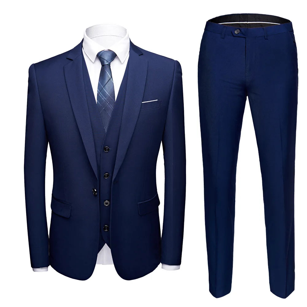 Men Blazers Sets 2 Pieces Wedding Elegant Formal 3 Suits Full Business Korean 2023 Pants Blue Coats Jackets Luxury