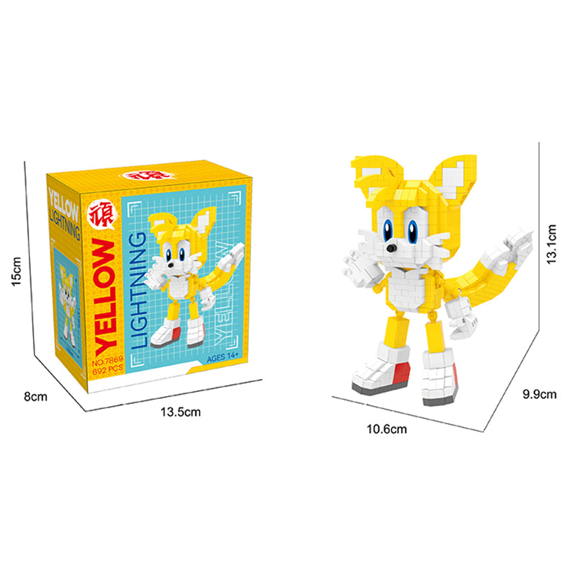 Cartoon Sonic Building Blocks Action Figure Cartoon Sonic Toy Bricks Assemble Educational Kid Toys Birthday Gift