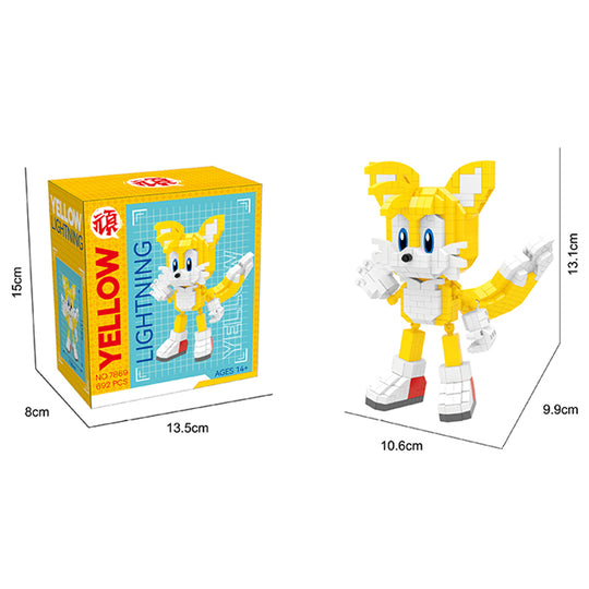 Cartoon Sonic Building Blocks Action Figure Cartoon Sonic Toy Bricks Assemble Educational Kid Toys Birthday Gift