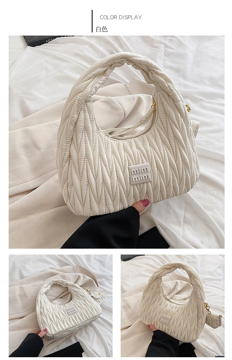 Fashion Trend Women Bags Clutch Designer Pleated Underarm Bags Soft leather Lady Shoulder Bag Summer Ladies Dinner Bags Handbags