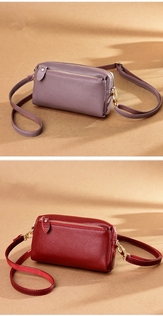 Genuine Leather Women's Shoulder Bag 2023 New Trend Fashion Minimalist Small Bag Wholesale Horizontal Crossbody Mobile Phone Bag