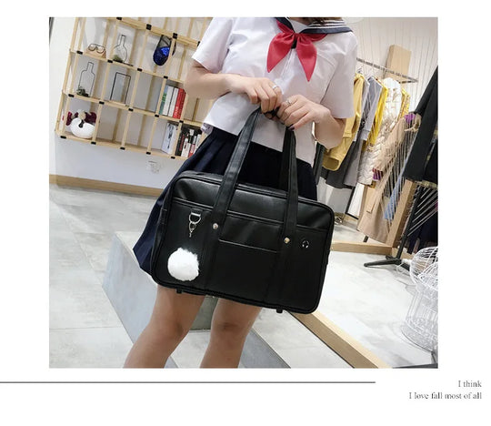 Women Harajuku Crossbody Bags Messenger PU Leather Shoulder Bag JK Messenger Bag Ladies Tote Bags Large Capacity Book Handbags