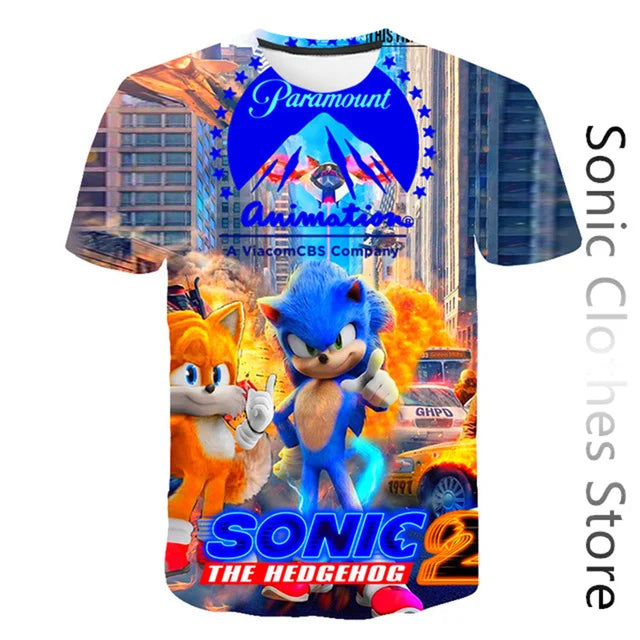 Summer Clothes For Kids New Anime Sonics T Shirt Kids Clothes Boys Cartoon Game Boys Clothes Boys Girls T-shirt Set Trucksuit