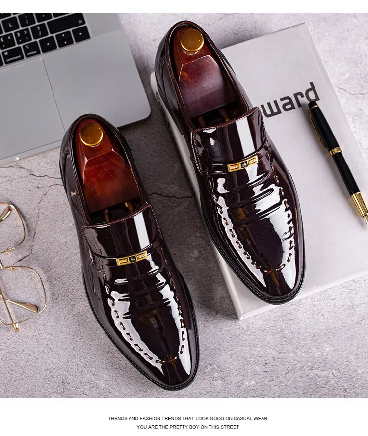 Patent Leather Men Dress Shoes Classic Formal Leather Shoes for Men Formal Office Work Shoes Men Party Oxfords Business Shoes