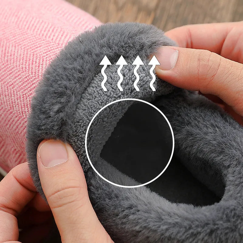 Big Size Men Winter Home Slippers Casual Shoes Women Soft Warm House Slides Indoor Bedroom Non Slip Flats Couples Floor Slipper