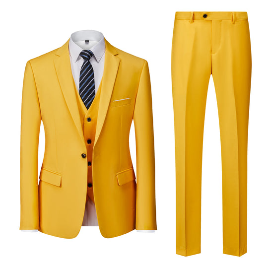 2023 Fashion Men's Casual Business Suit 3 Pieces Set / Male Dress Blazers Jacket Coat Blazers Trousers Pants Vest Waistcoat