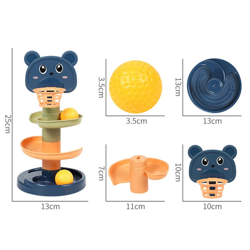 Montessori Baby Toy Rolling Ball Tower Montessori Educational Games For Babies Stacking Track Baby Development Toys 1 2 3 Years