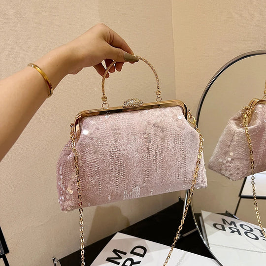 Luxury Fashion Sequined Evening Clutch Bags Women Chain Handbags Female Shoulder Messenger bag Glitter Clutch Purse Party bag